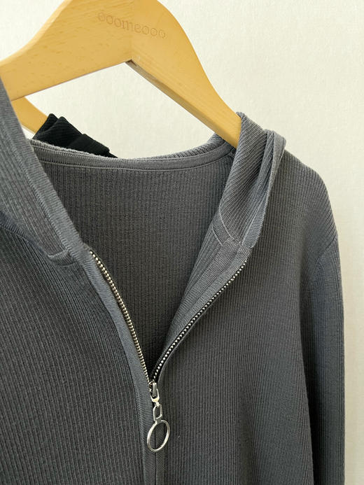 【必入单品】噢蜜ooomeooo戴帽双拉链羊毛开衫“显瘦十斤” 商品图5