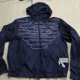 瑕疵 EMPORIO ARMANI 秋冬新款男士LOGO连帽开衫休闲夹克外套