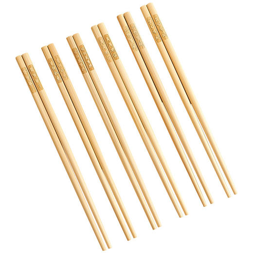 「9.9到手5双！高山楠竹筷」祝福筷楠竹筷子 家用10双天然无漆无蜡刻字防霉防滑厨房用品餐饮用具 商品图4