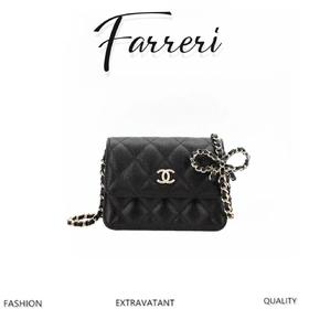 香奶奶  春夏新款 蝴蝶结小废包 黑色