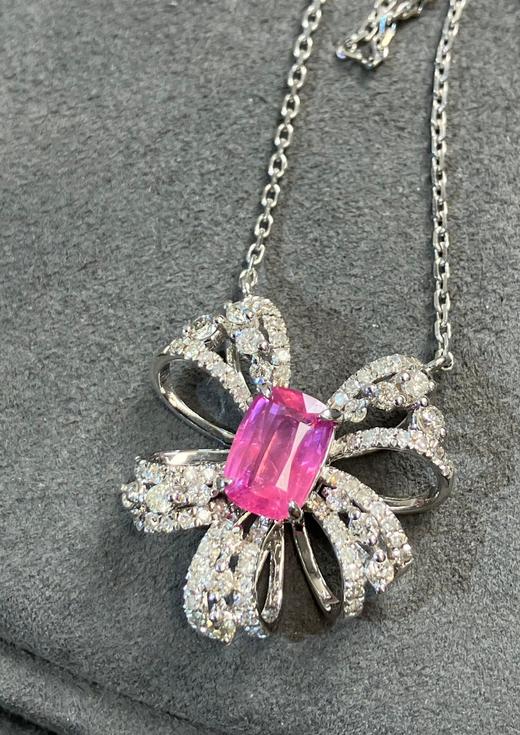 无烧帕帕拉恰精美锁骨链 1.76克拉 商品图1