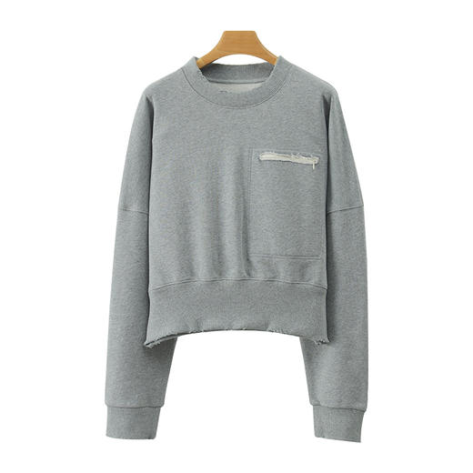 大落肩短款基础版休闲松弛感卫衣880012 预售7天 商品图4