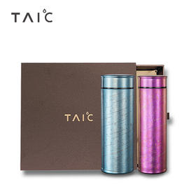 【6折清货特价，仅一套】TAIC太可纯钛保温杯悦纳礼盒茶杯限定礼盒套装 （蓝+红）（无货退款）