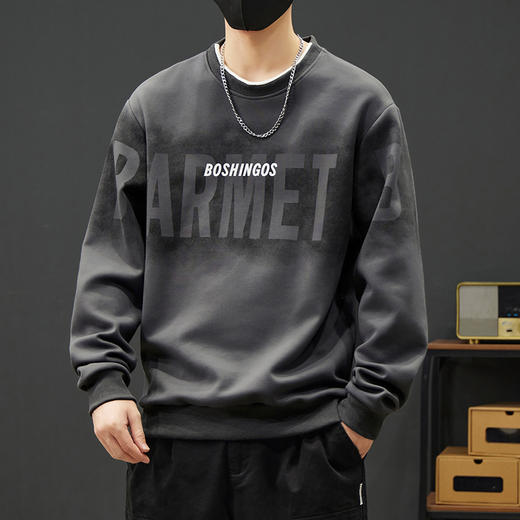 【新款DYY】大依优型大码圆领卫衣男宽松休闲上衣胖子加肥加大男士潮流 商品图6