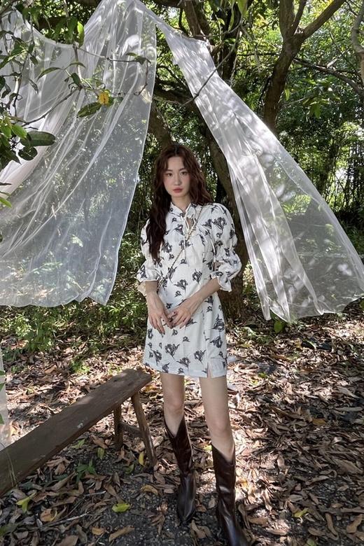 L.Fleuri 新中式立领系带碎花连衣裙 16946 商品图1