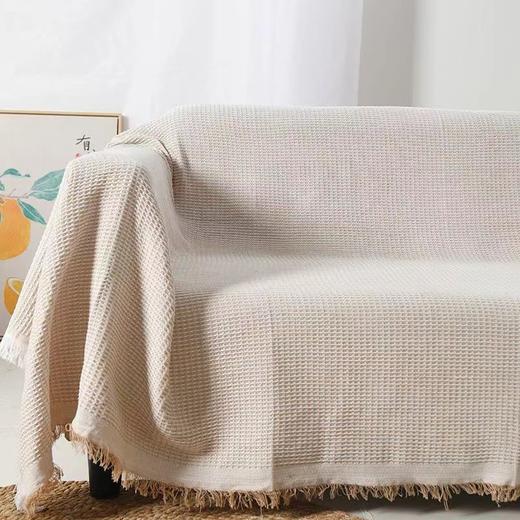 北欧风 白色沙发巾多用途棉线毯全盖沙发套罩三人防滑沙发垫盖布 商品图3