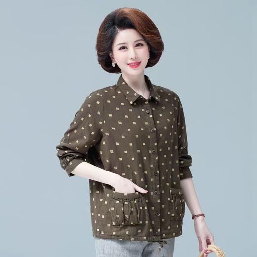 A608中老年女士衬衫长袖纯棉上衣50岁衬衣洋气减龄妈妈薄款外套春秋装 商品图1