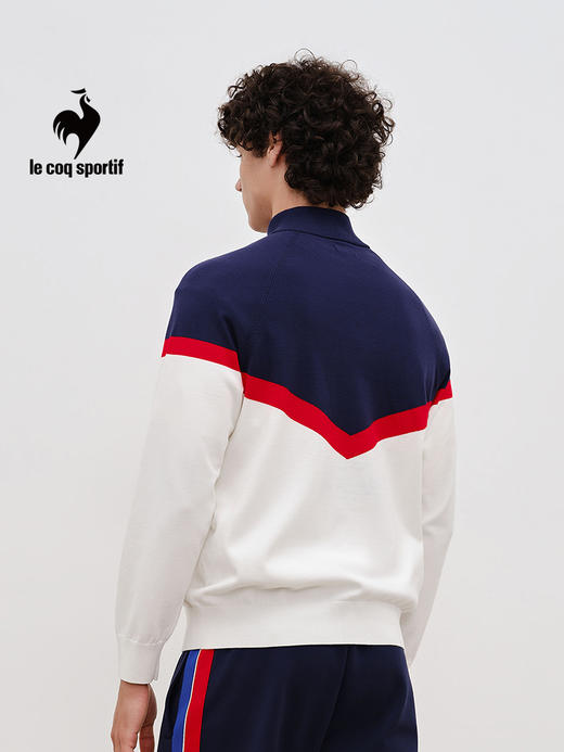 【大都会店】乐卡克 法国公鸡2024春秋季男士立领拉链弹力编织运动开衫外套 L241MCNA3106 商品图3