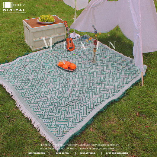 ins小清新野餐垫 露营桌布 户外草坪防潮地垫 帐篷装备毯子披肩台布 商品图0