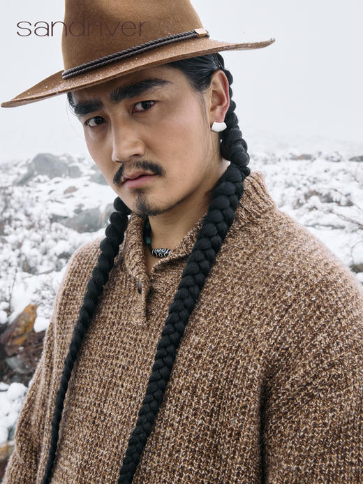 西藏羊绒青果领男女同款套衫SJF96M321N 商品图1