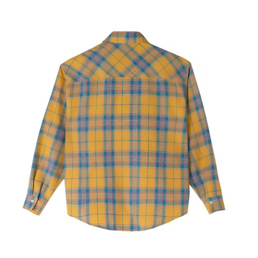 YKYB撞色格纹肤翻领趣味包针绣宽松衬衫 商品图1