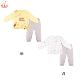 棉果果冬季内衣男童女童铺棉套头上衣裤子套装M401302820614