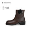natursun百搭时装靴秋冬季休闲粗跟圆头马丁靴可拆装饰短靴女N24525561 商品缩略图1