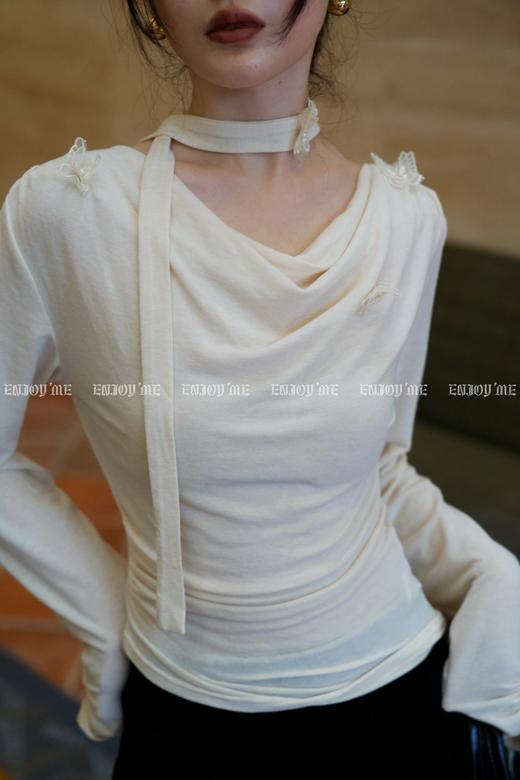 【门店同款】ENJOY秋季时光回廊飘带一字肩两穿上衣 159142887 商品图1