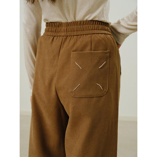 Heydress系带休闲裤女秋季复古高腰直筒裤美拉德慵懒宽松百搭裤子 商品图3