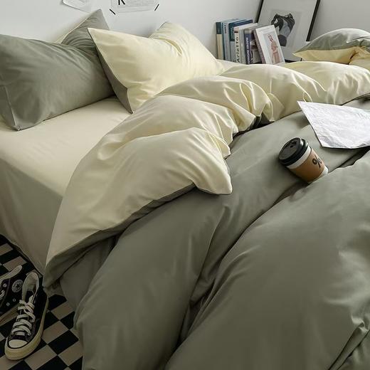 【裸睡级】2024直发良品日式小清新床上水洗棉四件套床单被套床品格子三件套四件套 商品图2