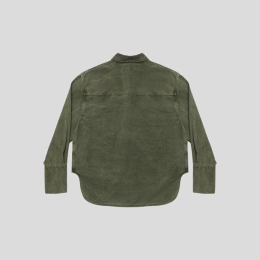 GOODBAI 916 迷彩拼接花边口袋oversize衬衫 商品图2