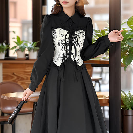 9/4奢姿2024年秋冬新款大码女装国风拼接裙子胖妹妹新中式气质连衣裙9943855305 商品图4