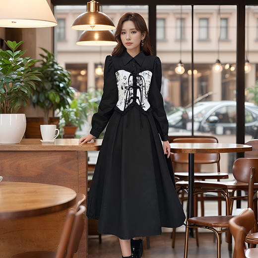 9/4奢姿2024年秋冬新款大码女装国风拼接裙子胖妹妹新中式气质连衣裙9943855305 商品图3