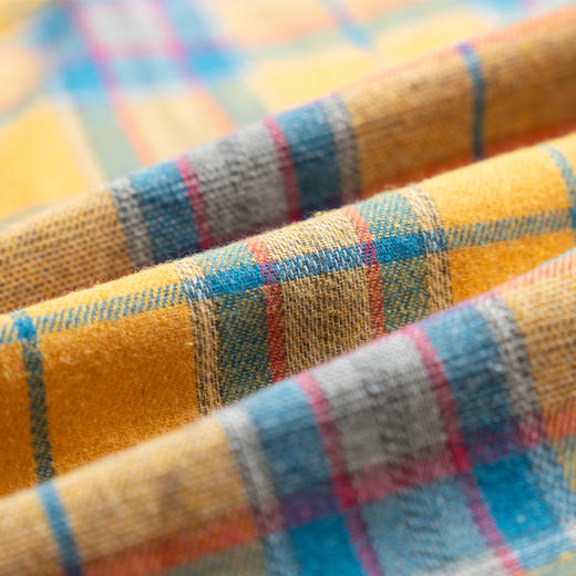 YKYB撞色格纹肤翻领趣味包针绣宽松衬衫 商品图3