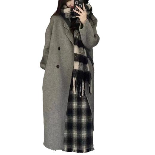 【毛呢大衣女中长款】春秋新款 赫本风气质小个子宽松韩系呢子外套  商品图4