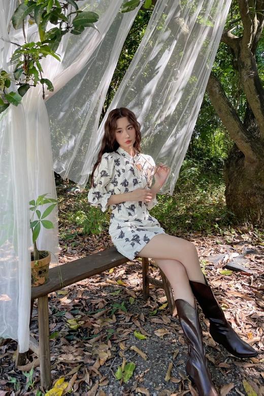 L.Fleuri 新中式立领系带碎花连衣裙 16946 商品图2