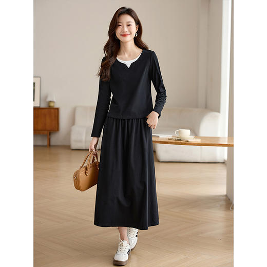 【专属特价】熙世界初秋穿搭高级感套装新款休闲风知性通勤上衣半身裙两件套 商品图4