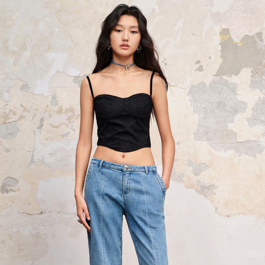 甜辣风暗纹蕾丝小背心23早秋内搭吊带小衫 商品图0