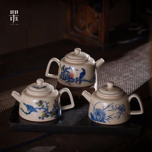 问鼎器度汝窑鹅黄青花金钟壶（蓉桂竞芳）（福寿长春）（翼翼归鸟）（缺货） 商品图4