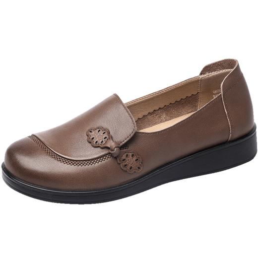 信诺真皮舒适女鞋2024新款秋季软底单鞋轻便平底中老年皮鞋妈妈鞋 商品图3