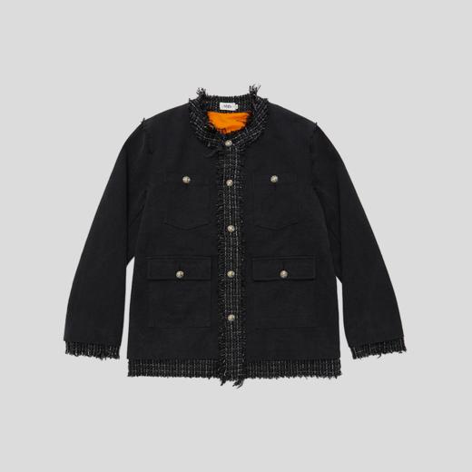 GOODBAI 916 毛边多口袋正肩纽扣外套 商品图1