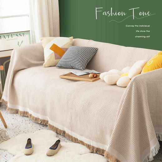 ins风万能沙发巾沙发毯盖巾棉纱沙发盖布全包全盖沙发套罩blanket 商品图1