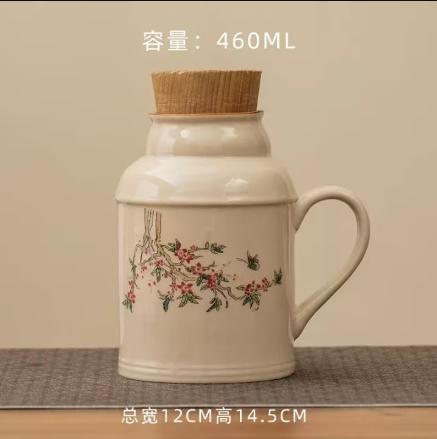 复古万花小暖壶家用带盖泡茶壶茶杯办公室大容量创意陶瓷焖茶杯 商品图6