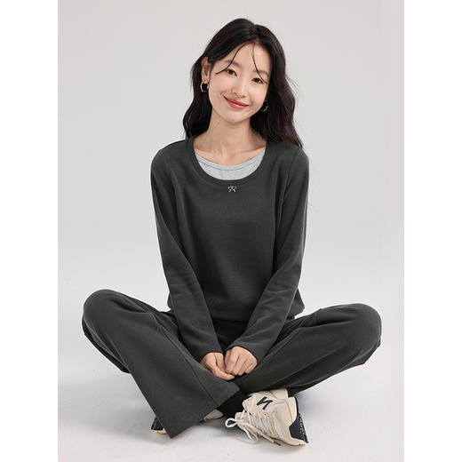 【专属特价】熙世界运动卫衣套装时尚假两件上衣休闲裤两件套一整套入秋穿搭 商品图1