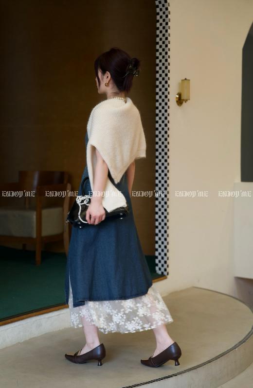 【门店同款】ENJOY秋季时光回廊下摆不规则拼蕾丝吊带裙 159211395 商品图8