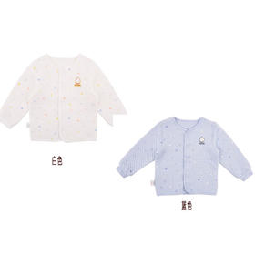 棉果果秋冬季有机棉纱男童女童空气层对开上衣M401141619634