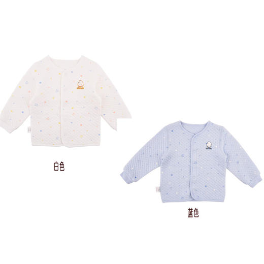棉果果秋冬季有机棉纱男童女童空气层对开上衣M401141619634 商品图0