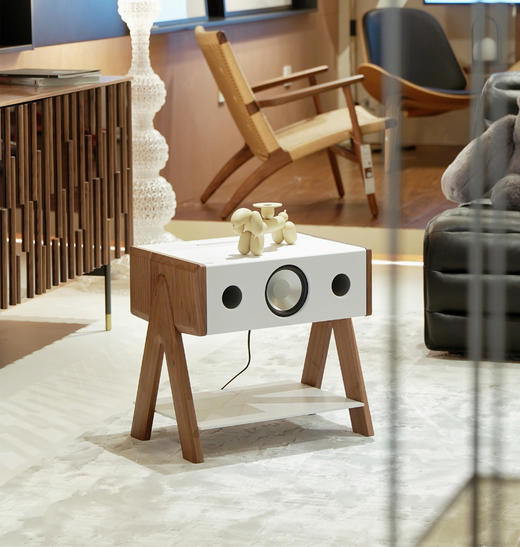【LBC乐伯盒】CUBE法国蓝牙音箱La Boite concept边桌家用高-CUBE CS WALNUT 胡桃木白 商品图4