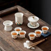 鹤瑞呈祥 羊脂玉茶具 功夫套装 家用陶瓷盖碗 茶壶茶杯景德镇2024新款精致礼盒装 商品缩略图3