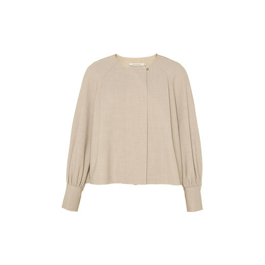 HeyDress宽门襟衬衫女秋季宽松显瘦衬衣百褶裙套装慵懒长袖上衣 商品图4