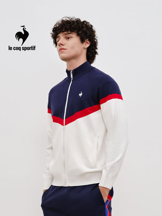 【大都会店】乐卡克 法国公鸡2024春秋季男士立领拉链弹力编织运动开衫外套 L241MCNA3106 商品图2