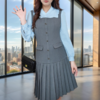 奢姿大码女装2024秋季气质小立领裙子胖妹妹拼接假两件时尚连衣裙9943890212 商品缩略图2