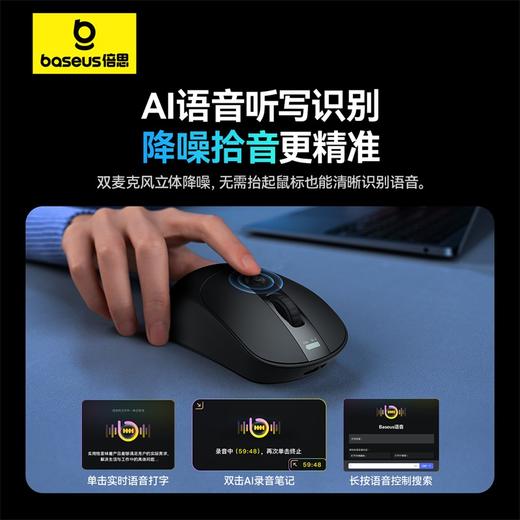 【十一专享】倍思 Editor 轻量化AI语音屏显 无线鼠标 DeepSeek问答 商品图1
