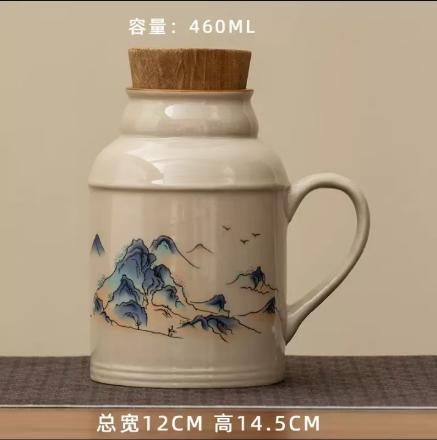 复古万花小暖壶家用带盖泡茶壶茶杯办公室大容量创意陶瓷焖茶杯 商品图5