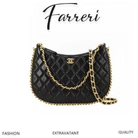 香奶奶 B 手工坊   双链条腋下包大号 黑