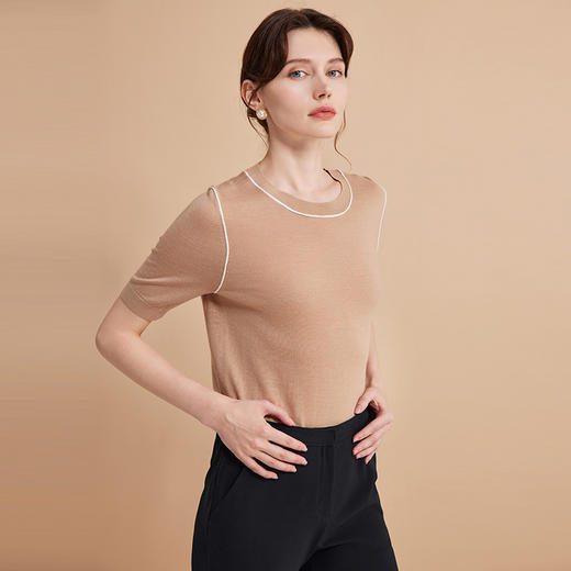 EITIE爱特爱秋季新款通勤气质百搭套头针织衫7501202 商品图7