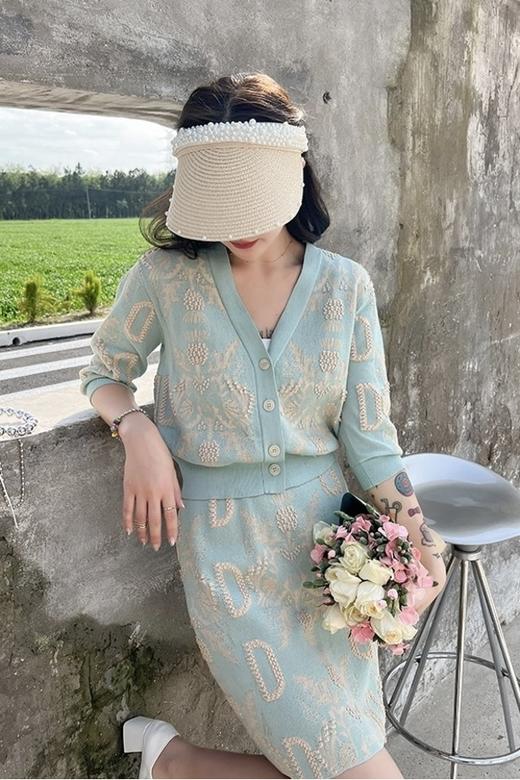 Le Malene 重工V领针织开衫半裙套装 16595 商品图6