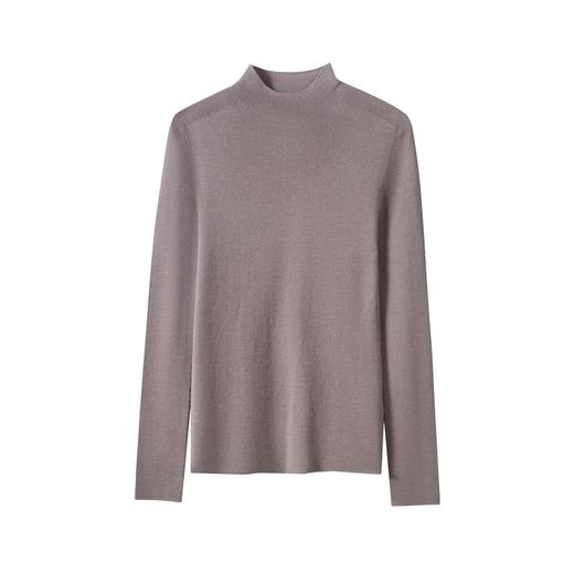 新澳100精纺羊毛衫无缝一体针织衫女2024早秋长袖半高领打底衫女 商品图4