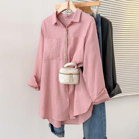 GYH 6682翻领衬衫宽松上衣棉麻薄外套