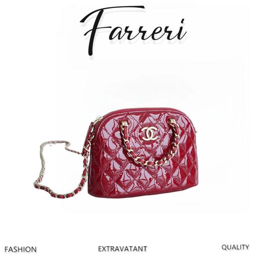 香奶奶  漆皮贝壳包 小号 红色 商品图0